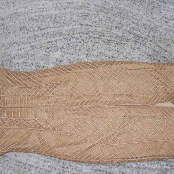 AXEL EMBELLISHED GUESS BY MARCIANO STRAPLESS GOLD DRESS - Picture 4 of 11